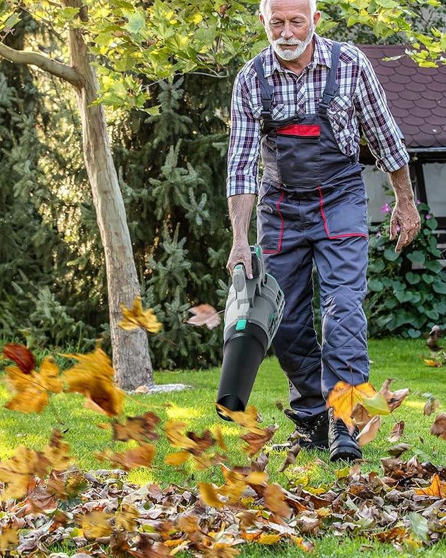 Litheli 20V Cordless, 350 CFM 85 MPH Battery , Variable Speeds Leaf Blower for Cleaning Leaves, Dust, Snow, Lawn, Yard, 4.0Ah Battery & Fast Charger Included - LeafyLoom