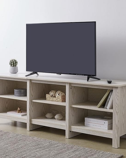 ROCKPOINT 70inch TV Stand Storage Media Console Entertainment Center,White - LeafyLoom