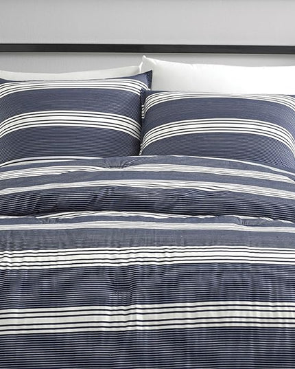 Nautica Comforter Set Reversible Bedding with Matching Sham, Stylish Home Decor, King, Craver Navy/White - LeafyLoom