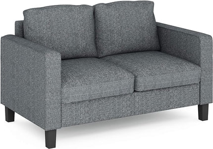 Furinno Bayonne Modern Upholstered Loveseat/Sofa Couch for Living Room, Gunmetal - LeafyLoom