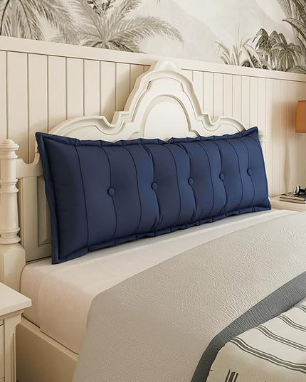Johnear Headboard Pillow Large Reading Pillows for Sitting in Bed Adult Daybed Cushion Backrest Bolster Pillow Support Positioning Sofa Rest（Blue, 59 x 3 x 20 inches） - LeafyLoom