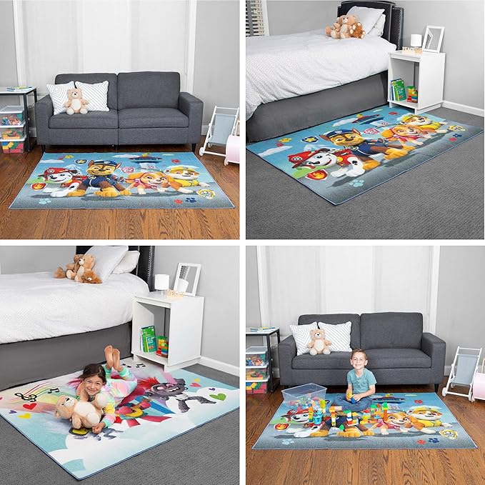 Franco Kids Room Non Slip Area Rug, 69 in x 52 in, Paw Patrol - LeafyLoom