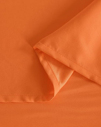 NTBAY Twin Comforter Set with Sheets, 5 Pieces Soft and Breathable Twin Bedding Set, Twin Bed in a Bag, Down Alternative Comforter Set Solid Color All Season, Kids Bedding Set, Orange - LeafyLoom