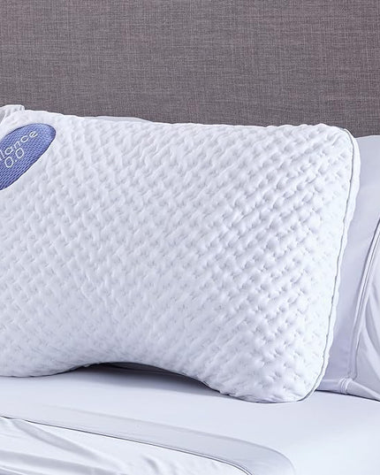 Bedgear Balance Cuddle Curve Performance Pillow - Size 0.0 - Moisture-Wicking Pillow for Side Sleepers - Medium Firmness Bed Pillow- Hypoallergenic, Washable Removable Cover - 20" W x 26" L x 4.75" H - LeafyLoom