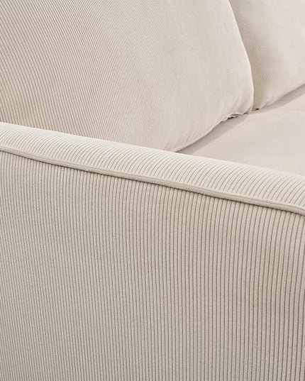 3 in 1 Oversized Convertible Loveseat Sleeper Sofa Bed,Soft Corduroy Upholstered Queen Love Seats Sofabed W/Pull Out Sleep Couch,Comfortable Cushions and Padded Armrests for Living Room - LeafyLoom