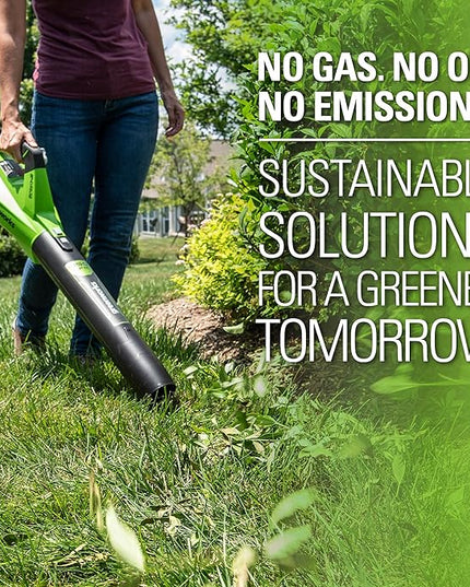 Greenworks 24V (110 MPH / 450 CFM / 125+ Compatible Tools) Cordless Brushless Axial Leaf Blower, Tool Only - LeafyLoom