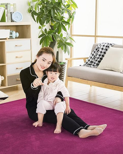 Baby Play Mat, Handmade Weaving Plush Foam Play Crawling Rugs for Baby, Toddler, Children, Yoga Mat, Exercise Mat Cushy-Soft & Thick Hypoallergenic, Non-Toxic, Reversible - LeafyLoom