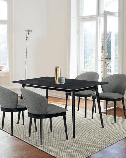 Armen Living Westmont 59" Rectangular Wood Dining Table, Black - LeafyLoom