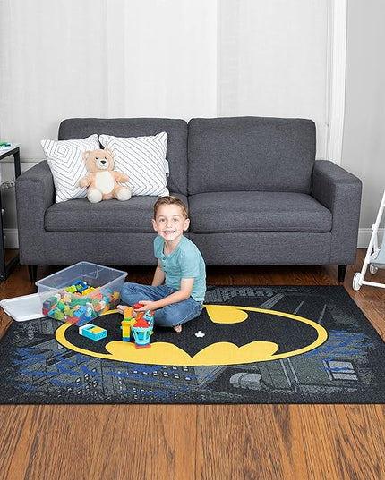 Franco Kids Room Non Slip Area Rug, 69 in x 52 in, Batman - LeafyLoom