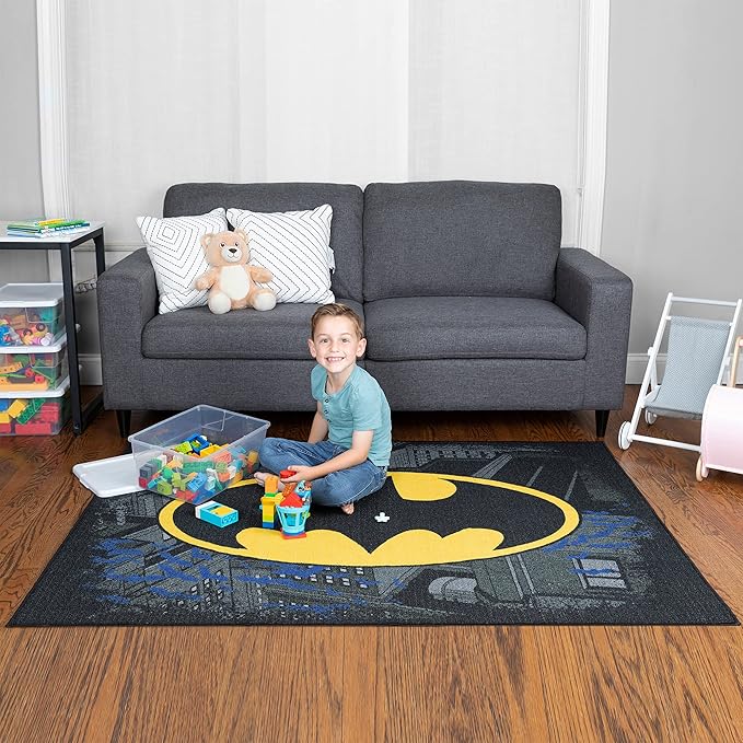 Franco Kids Room Non Slip Area Rug, 69 in x 52 in, Batman - LeafyLoom