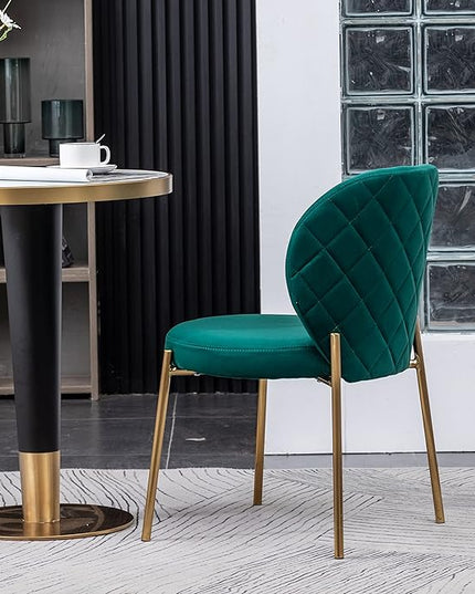 Roundhill Furniture Amoa Dining Chair, Set of 2, Green - LeafyLoom