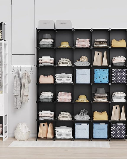 HOMIDEC Cube Storage Organizer 16-Cube Storage Shelf, Closet Organizer for Clothes, Closet Organizers and Storage,DIY Modular Bookshelf Storage Cubes for Bedroom, Living Room,Office - LeafyLoom