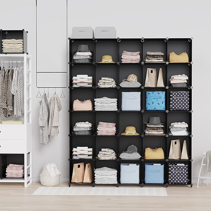 HOMIDEC Cube Storage Organizer 16-Cube Storage Shelf, Closet Organizer for Clothes, Closet Organizers and Storage,DIY Modular Bookshelf Storage Cubes for Bedroom, Living Room,Office - LeafyLoom