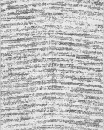 nuLOOM Avelina Abstract Stripes Machine Washable Ultra Thin Runner Rug, 2' 6" x 8', Light Grey - LeafyLoom