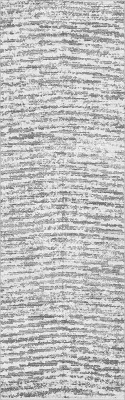 nuLOOM Avelina Abstract Stripes Machine Washable Ultra Thin Runner Rug, 2' 6" x 8', Light Grey - LeafyLoom