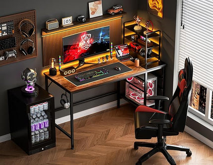 HOMIDEC Office Desk, Computer Desk with Drawers 40" Study Writing Desks for Home with Storage Shelves, Desks & Workstations for Home Office Bedroom - LeafyLoom