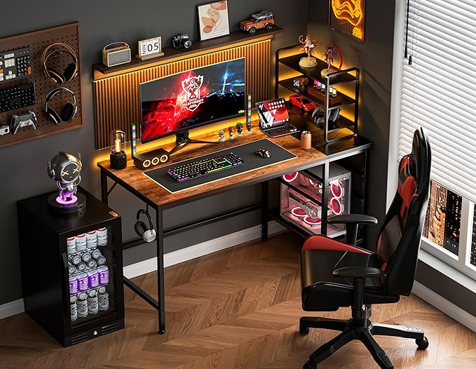 HOMIDEC Office Desk, Computer Desk with Drawers 40" Study Writing Desks for Home with Storage Shelves, Desks & Workstations for Home Office Bedroom - LeafyLoom