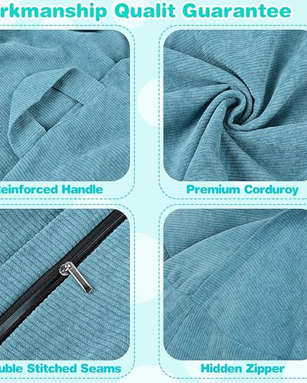 Stuffed Animal Storage Bean Bag Chair Cover (No Filler) for Kids and Adults.Soft Premium Corduroy Stuffable Beanbag for Organizing Children Plush Toys or Memory Foam Large 300L(LightBlue) - LeafyLoom