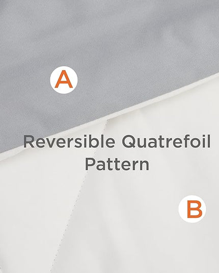 Bedsure White Twin XL Comforter Sets - 5 Pieces Reversible White Twin XL Bedding Sets with Comforters, Sheets, Pillowcase & Sham, Twin XL Bed Sets for College - LeafyLoom