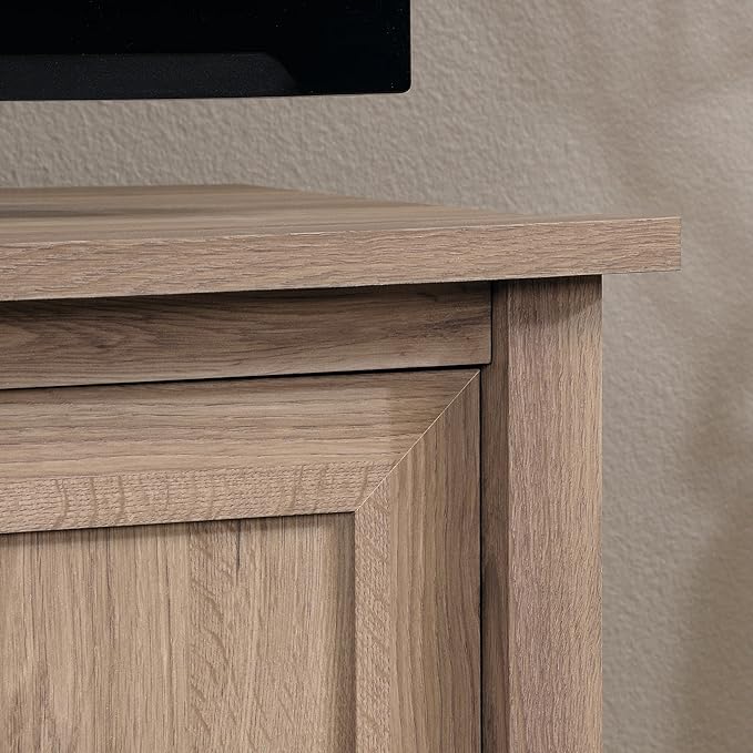 Sauder County Line Panel TV Stand, For TVs up to 47", Salt Oak finish - LeafyLoom