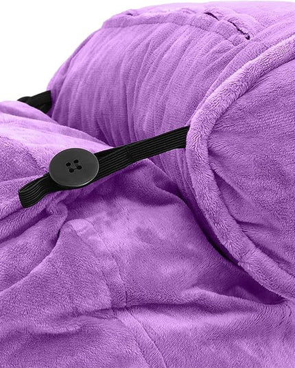 Husband Pillow XXL Cover Only Light Purple, Microfiber Bed Rest Pillow Cover with Arms - Array of Colors - Generous Side and Back Pockets for Your Favorite Comfy Reading Pillow - LeafyLoom