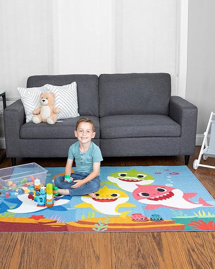 Franco Kids Room Non Slip Area Rug, 69 in x 52 in, Baby Shark - LeafyLoom