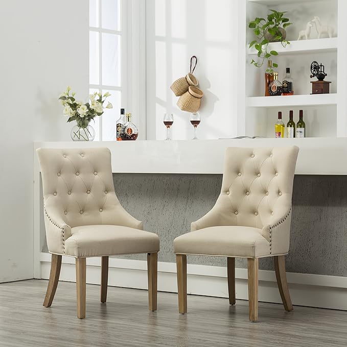 NicBex Haerin-SD-00159-LWJ Dining Chairs, 24"x22"x39", Beige - LeafyLoom