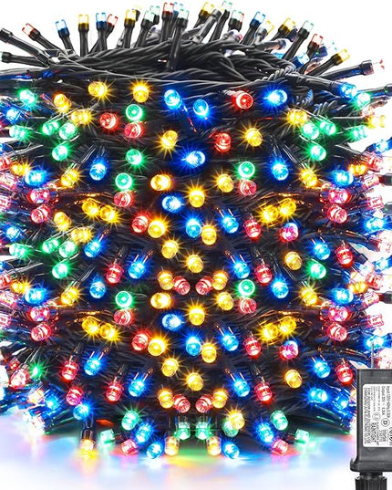 Toodour Christmas Lights Outdoor, 213ft 600 LED Christmas String Lights, 8 Modes, Timer, Waterproof Christmas Fairy Twinkle Lights for Home Garden Yard Wedding Party Tree Xmas Decors - Multicolor Toodour