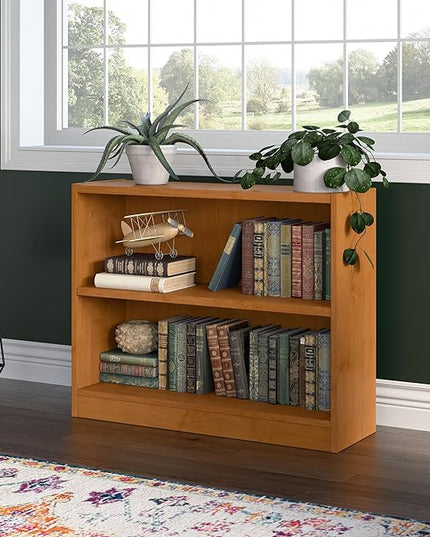Bush Furniture Universal Small 2 Shelf Bookcase in Natural Cherry - LeafyLoom