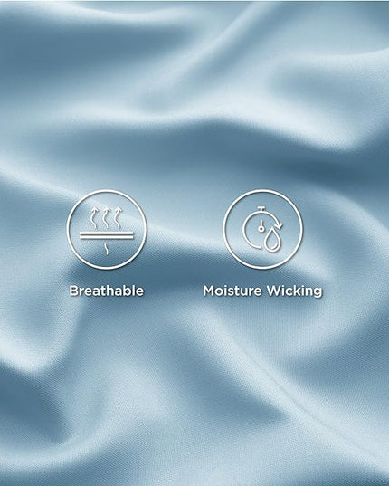 Bedsure Twin XL Sheet Set Dorm Bedding, Cooling Sheets Twin Extra Long Sheets, Rayon Derived from Bamboo, Deep Pocket Up to 16", Hotel Luxury Silky Bedding Sheets & Pillowcases, Teal Blue - LeafyLoom