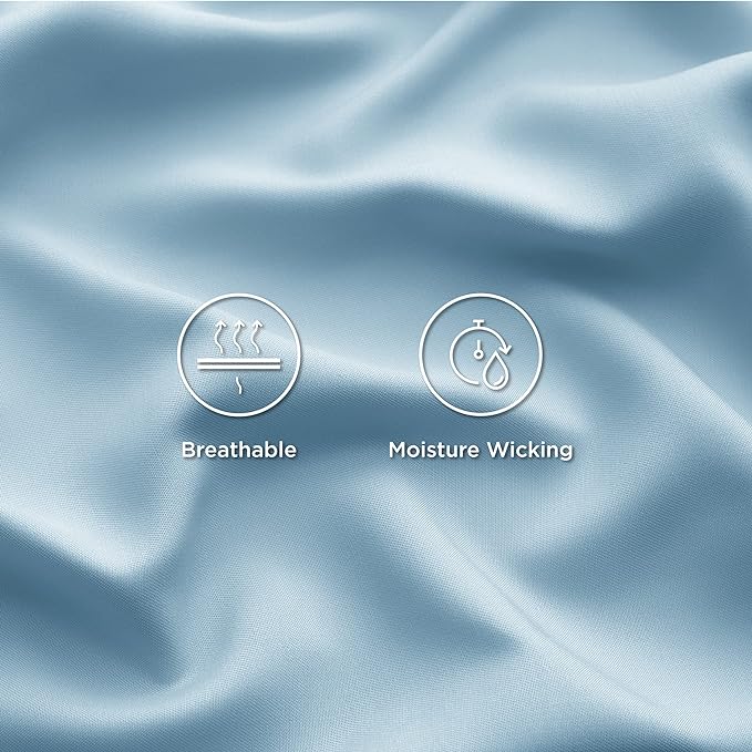 Bedsure Twin XL Sheet Set Dorm Bedding, Cooling Sheets Twin Extra Long Sheets, Rayon Derived from Bamboo, Deep Pocket Up to 16", Hotel Luxury Silky Bedding Sheets & Pillowcases, Teal Blue - LeafyLoom