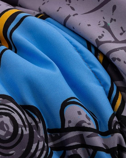 Btargot Gaming Stone Pattern Comforter Set for Boys Girls Kids, 3 Pieces Reversible Skateboard Game Console Flame Painting Bedding Set, Grey Twin - LeafyLoom