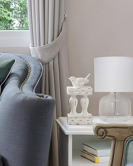 Simple Designs LT2064-CLW Glass Table Lamp with White Fabric Shade, Clear (Pack of 4) - LeafyLoom