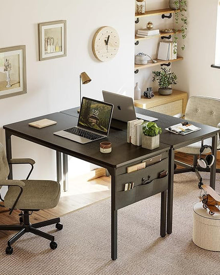 BANTI Computer Desk, 32 inch Home Office Writing Study Desks with Storage Bag, Small PC Table, Modern Simple Style for Space-Saving, Black - LeafyLoom