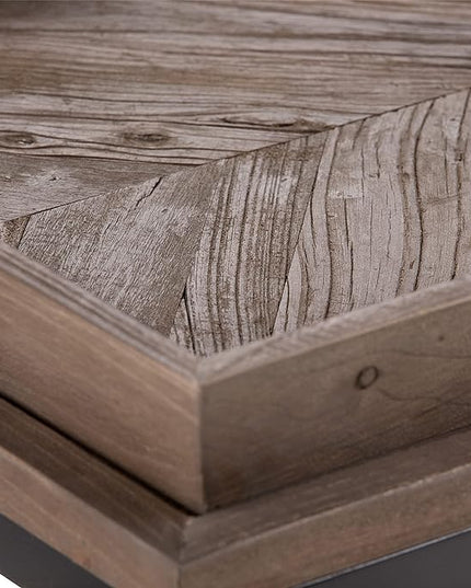 SIMPLIHOME Damien SOLID ELM WOOD 50 Inch Wide Console Table in Distressed Natural Elm, For the Living room, Entryway and Bedroom - LeafyLoom