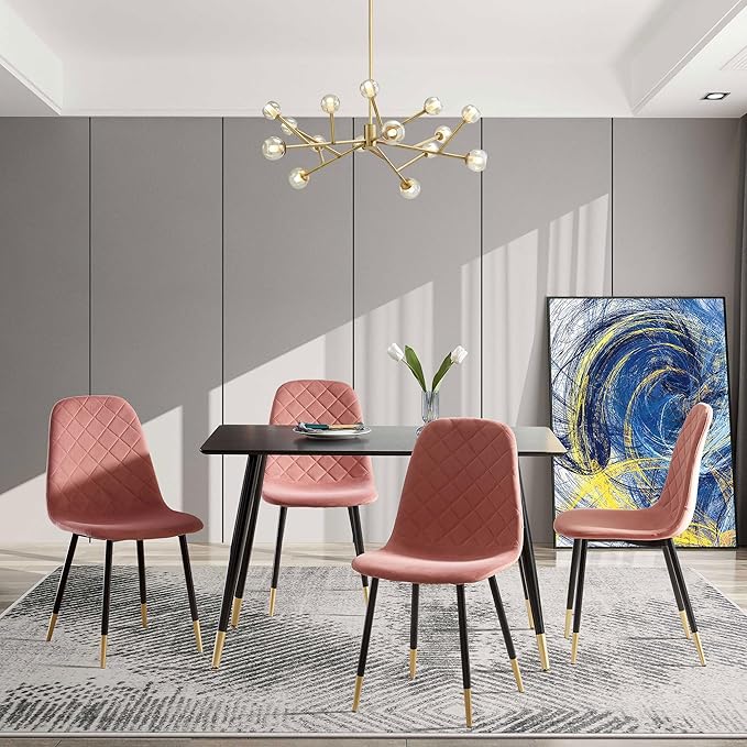 NicBex Haerin-SD-00334-LWJ Dining Chairs, 20.9"x17.5"x34.7", Pink - LeafyLoom