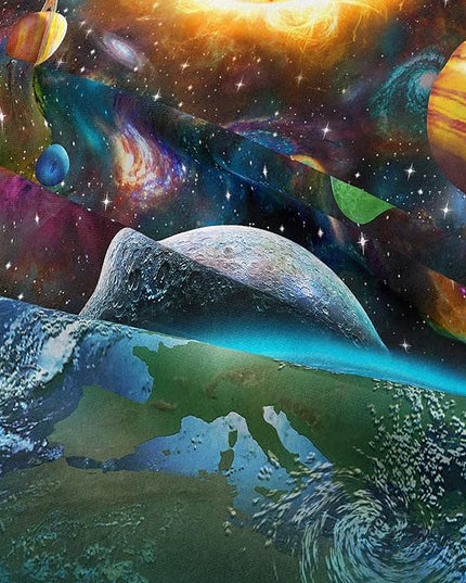 Tailor Shop Universe Galaxy Comforter Set for Girls Boys Kids Galaxy The Planet The Earth Astronaut Stars Outer Space Bedding Set Queen Size with 1 Comforter 2 Pillowcases,18… - LeafyLoom