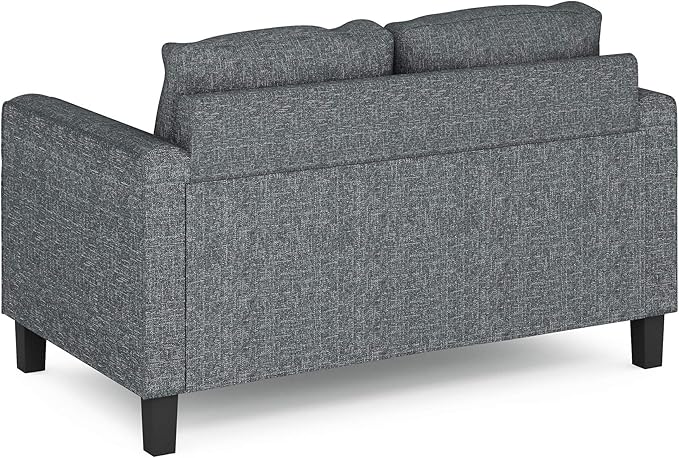 Furinno Bayonne Modern Upholstered Loveseat/Sofa Couch for Living Room, Gunmetal - LeafyLoom