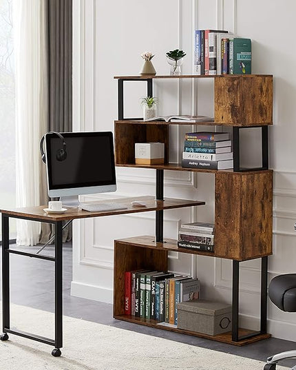 NicBex Laik-DW-00003-DX Desks, 47.2" W x 39.9" D x 60.2" H, Brown - LeafyLoom