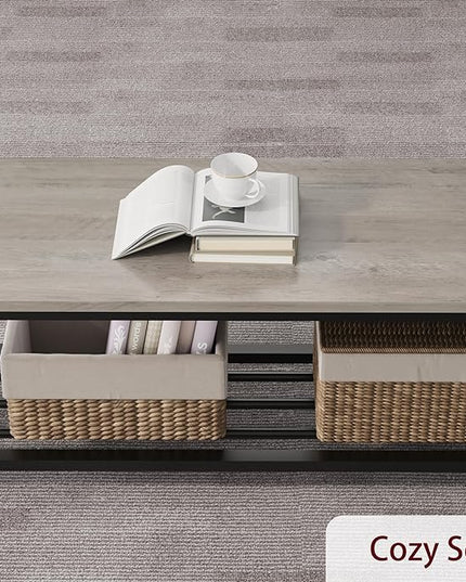Dining Table Set for 4, Kitchen Table and Chairs for 4 with Wine Rack, Rectangular Dining Room Table Set with Bench, 4 Piece Dining Table Set for Small Space, Apartment, Retro Gray - LeafyLoom