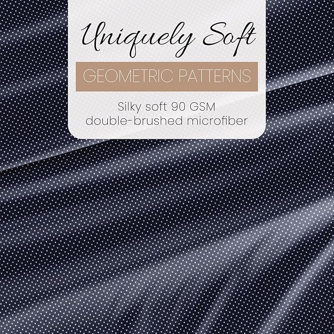 Linen Market 4 Piece Queen Bedding Sheet Set (Navy Blue Heart) - Sleep Better Than Ever with These Ultra-Soft & Cooling Bed Sheets for Your Queen Size Bed - Deep Pocket Fits 16" Mattress - LeafyLoom