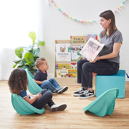 ECR4Kids Leaf Floor Seat, Rocker Chair, Seafoam, 6-Piece - LeafyLoom