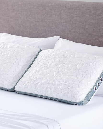 Bedgear Storm Performance Pillow - Size 1.0 - Cooling Bed Pillow for Hot Sleepers - Medium Firmness Pillow for All Sleep Positions, Hypoallergenic, Washable & Removable Cover - 20" W x 26" L x 5.25" H - LeafyLoom