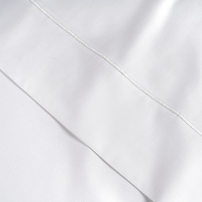 LANE LINEN 100% Egyptian Cotton Bed Sheets - 1000 Thread Count 4-Piece White Calking Set Bedding Sateen Weave Luxury Hotel 16" Deep Pocket (Fits Upto 17" Mattress) - LeafyLoom