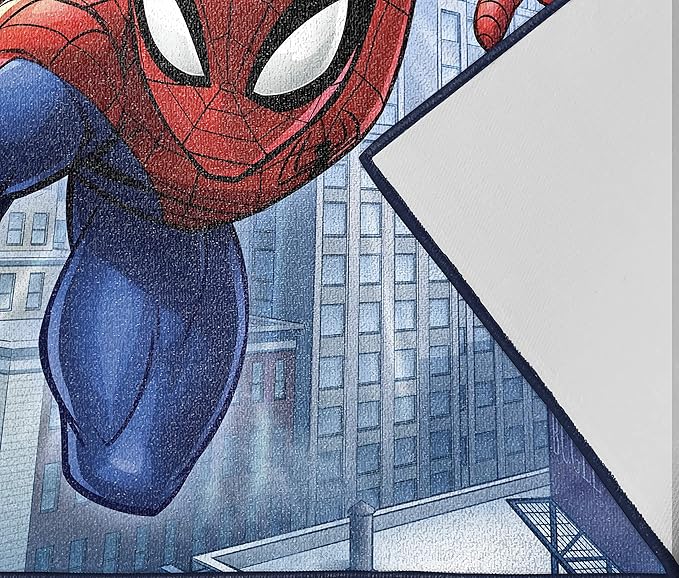 Jay Franco Marvel Spiderman Wall Crawler Room Rug - Large Area Rug Measures 4 x 5 Feet (Offical Marvel Product) - LeafyLoom