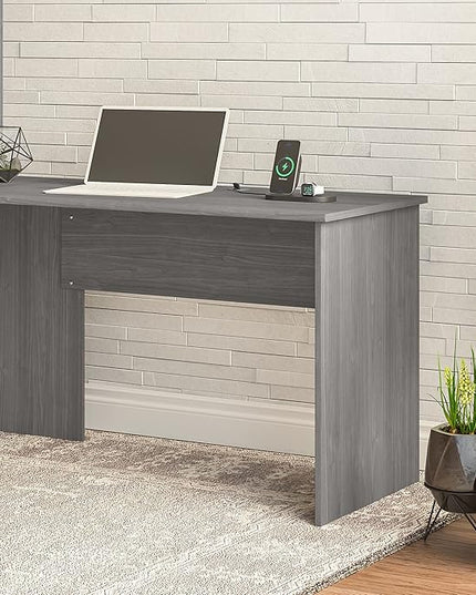 Bush Furniture Cabot 42W Shell Desk Return, 48W x 24D, Modern Gray - LeafyLoom