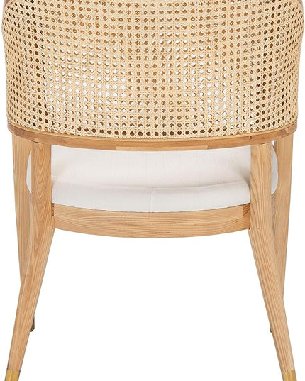 Safavieh Couture Home Collection Rogue Natural Rattan Living Room Dining Accent Chair (Fully Assembled) SFV4106B - LeafyLoom