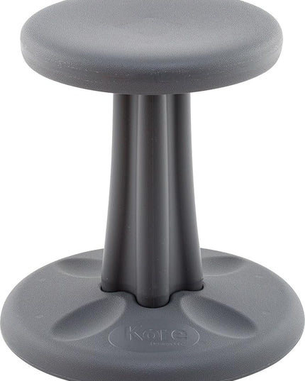 Kore Kids Wobble Chair - Flexible Seating Stool for Classroom & Elementary School, ADD/ADHD - Made in The USA - Age 6-7, Grade 1-2, Grey (14in) - LeafyLoom