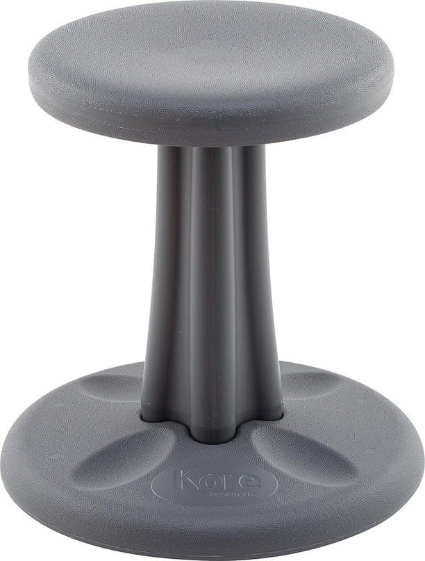 Kore Kids Wobble Chair - Flexible Seating Stool for Classroom & Elementary School, ADD/ADHD - Made in The USA - Age 6-7, Grade 1-2, Grey (14in) - LeafyLoom