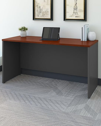 Bush Business Furniture Series C Credenza Desk, Computer Table for Home or Professional Office, 60W x 24D, Hansen Cherry - LeafyLoom